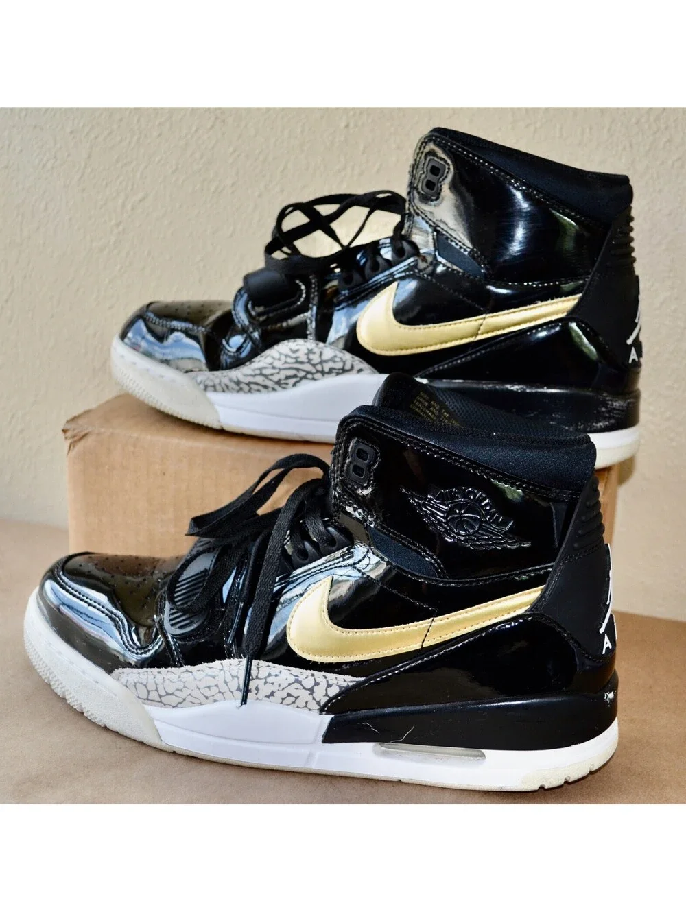 Size 12 - Air Jordan Legacy 312 Black Gold Patent Leather